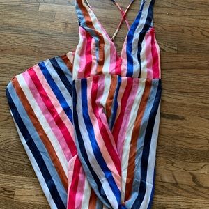 Multi colored silk jumpsuit
